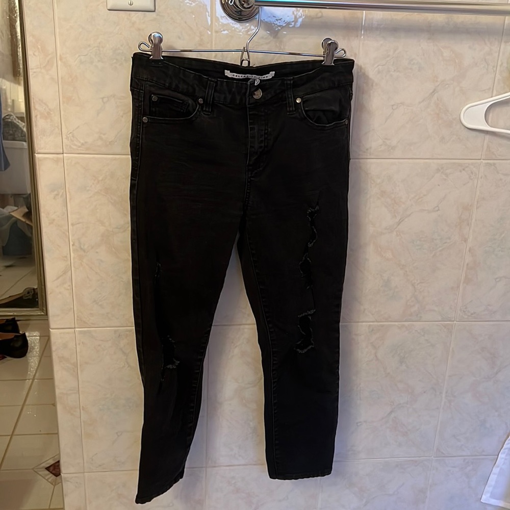 Black ripped jeans
